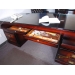 Executive 5 Piece Office Suite, Burnt Maple Rare Desk Credenza